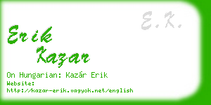 erik kazar business card